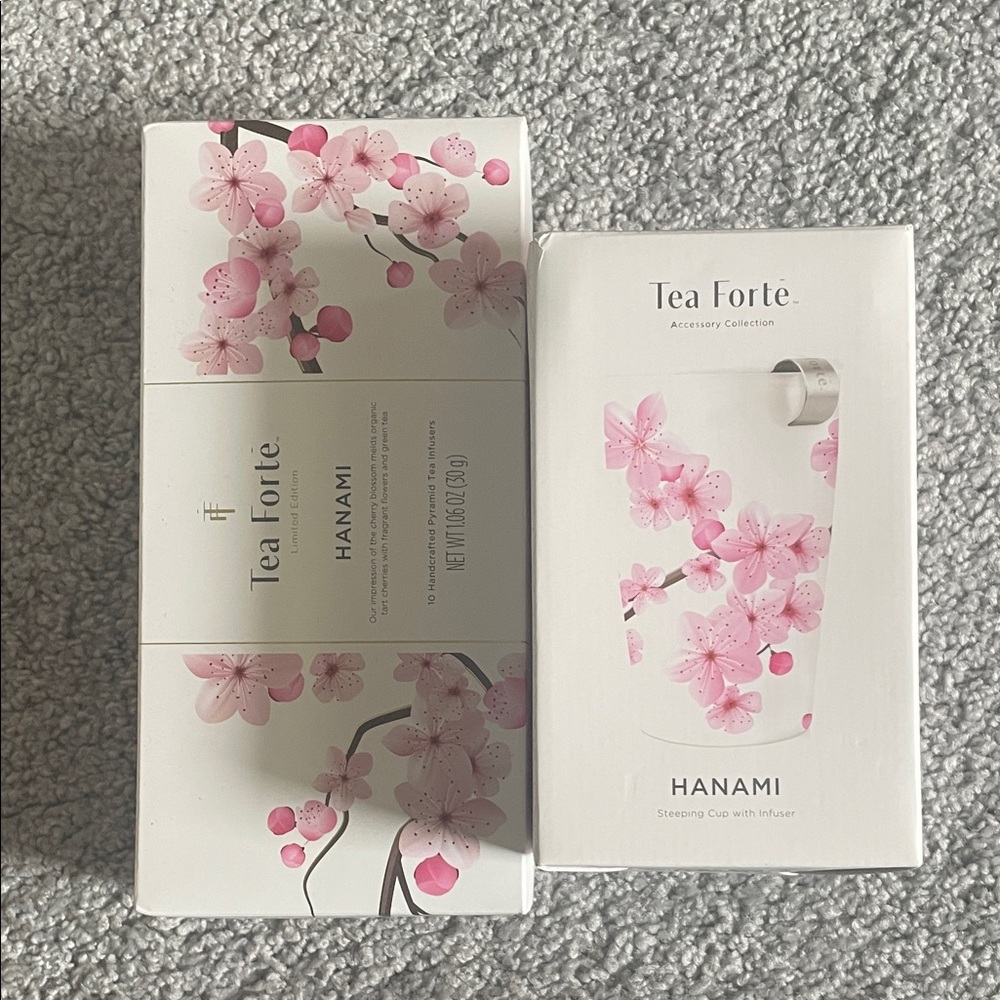 Tea Forté Hanami Cherry Blossom Tea and Steeping Cup- NWT!
